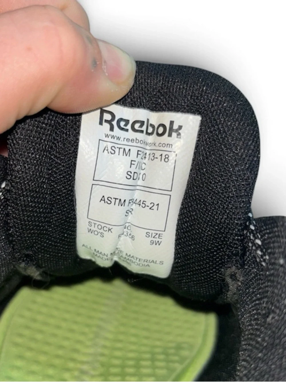 Reebok Women’s Composite Toe Shoes Size 9W